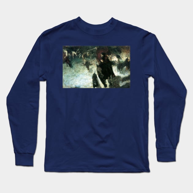 The Wild Chase - Franz Von Stuck Long Sleeve T-Shirt by forgottenbeauty